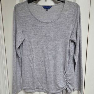 Apt 9 Women's Medium gray long sleeve top with tie on bottom on one side